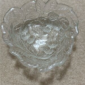 Vintage Indian Glass Loganberry Dish